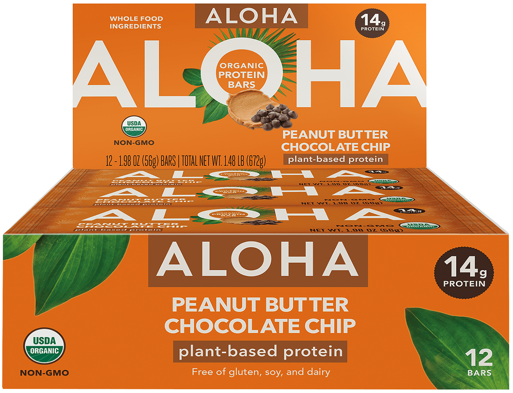 Aloha Peanut Butter Chocolate Chip Organic Protein Bar, 1.98 oz