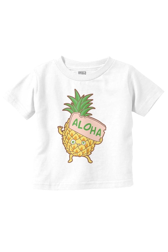 Aloha Pineapple Adorable Fruit Toddler Boy Girl T Shirt Infant Toddler Brisco Brands 3T