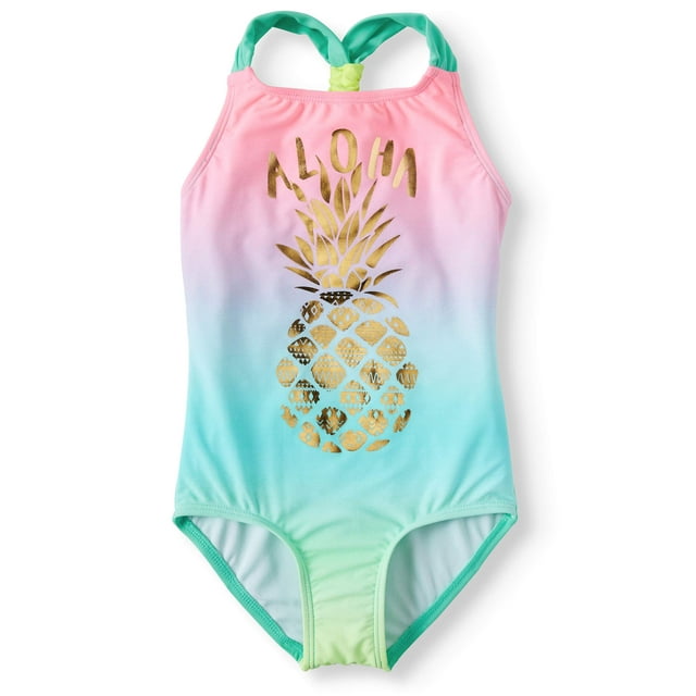 Aloha Pineapple One-Piece Swimsuit (Little Girls & Big Girls) - Walmart.com