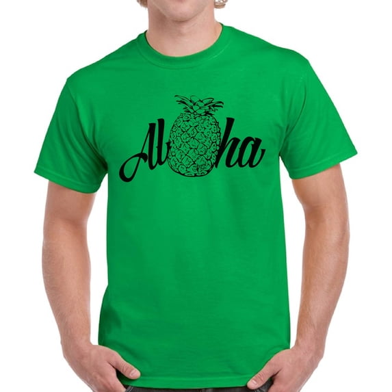 Aloha Pineapple T-Shirt for Men - S M L XL 2XL 3XL 4XL 5XL Graphic Tee - Summer Clothes Collection Vacation Shirt Mens