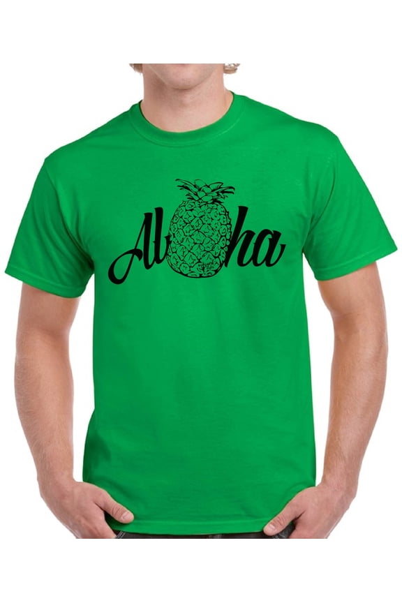 Aloha Pineapple T-Shirt for Men - S M L XL 2XL 3XL 4XL 5XL Graphic Tee - Summer Clothes Collection Vacation Shirt Mens