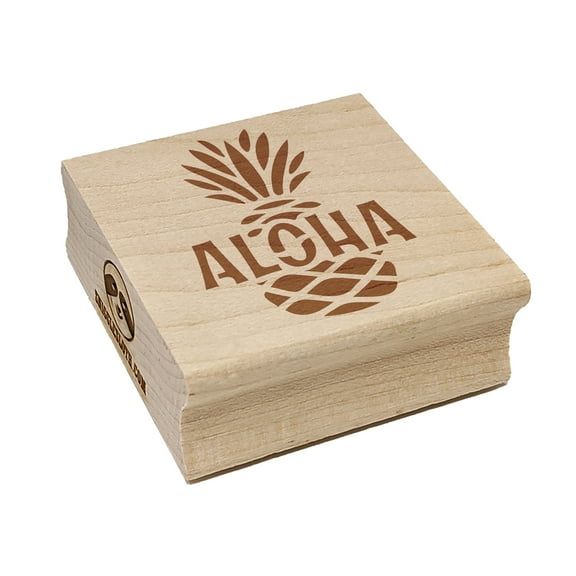 Aloha Pineapple Tropical Fruit Hawaii Square Rubber Stamp Stamping Scrapbooking Crafting - Small 1.25in