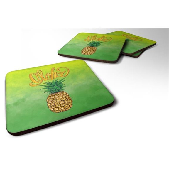 Aloha Pineapple Welcome Foam Coasters - Set of 4