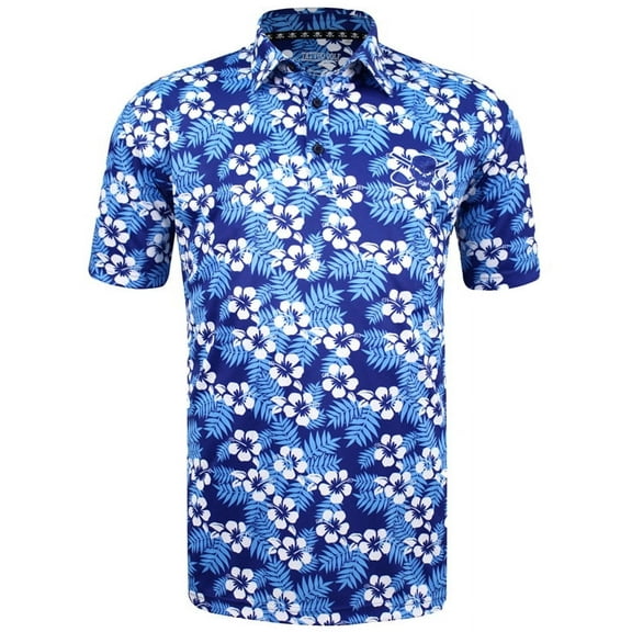 Aloha ProCool Men's Hawaiian Golf Shirt (Blue)