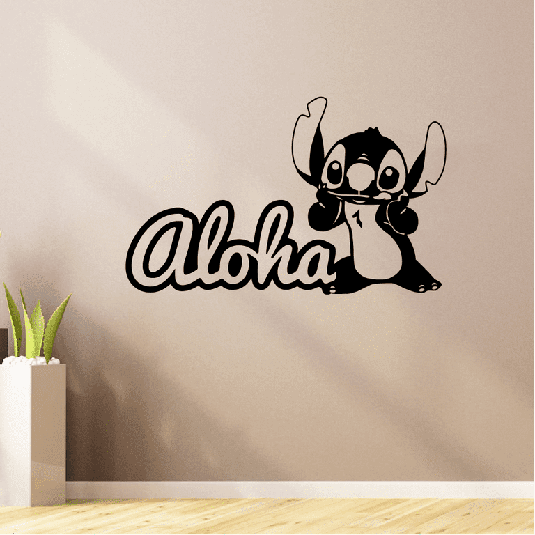 Aloha Quote Stitch Lilo and Stitch Disney Cartoon Wall Sticker Art