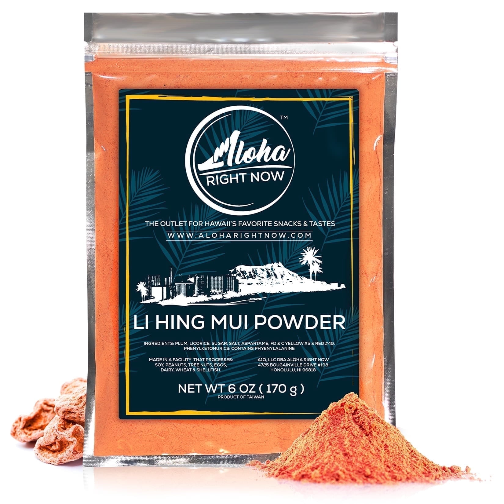 Aloha Right Now Authentic Li Hing Mui Powder 6 oz - for flavoring ...