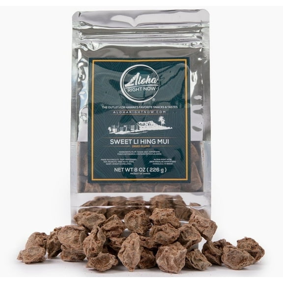 Aloha Right Now - Sweet Li Hing Mui Crack Seed Dried Plums (8 oz)