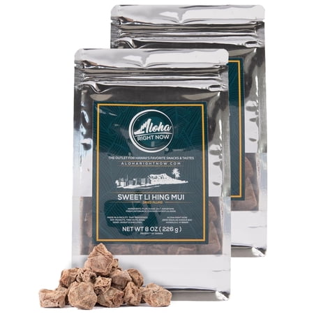 Aloha Right Now - Sweet Li Hing Mui Crack Seed Dried Plums - 8 oz (Pack of 2)