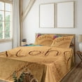 thumbnail image 1 of Ambesonne Aloha Fitted & Top Sheet Set with Shams, Summer Holiday Season Theme, Brown and Red, 1 of 5
