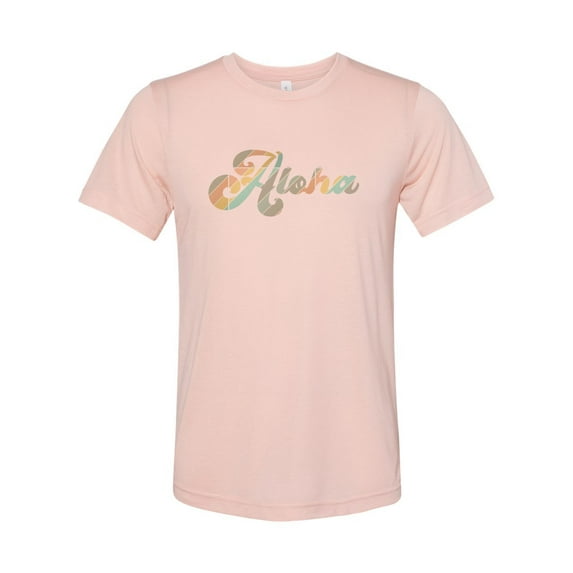 "Aloha Shirt, Aloha, Vintage Aloha Tee, Soft Bella Canvas, Retro Tee, Vintage Shirt, Sublimation T, Gift For Her, Vacay, Summer Tee, Aloha T, Peach, XL"
