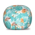 thumbnail image 1 of Aloha Storage Toy Bag Chair, Summer Scene of Palm Tree Leaves and Hibiscus Flowers, Stuffed Animal Organizer Washable Bag, Small Size, Orange Turquoise, by Ambesonne, 1 of 3
