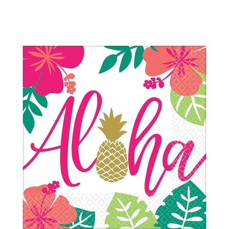 Aloha Summer Luau Tropical Beach Theme Party Paper Luncheon Napkins