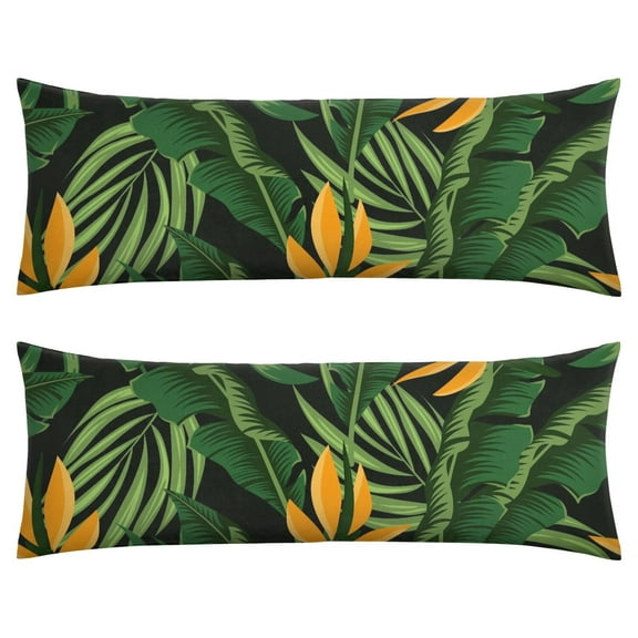 Aloha Sunset Lumbar Pillow Cover Silhouette Palm Against Orange Sky, Tropical Twilight Scene, Soft Velvet for Zen Bedroom or Meditation Space