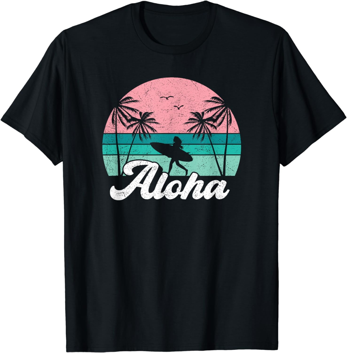 Surfing Wave and Ukulele Fun Print Aloha Shirt-Navy