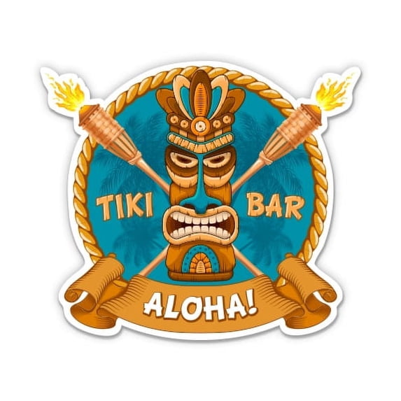 Aloha Tiki Bar - 12" Vinyl Sticker Waterproof Decal
