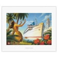 thumbnail image 1 of Aloha Towers - S.S. City of Honolulu - Los Angeles Steamship Company - Boat Day - Vintage Ocean Liner Travel Poster by Kerne Erickson - Fine Art Rolled Canvas Print 16in x 20in, 1 of 4