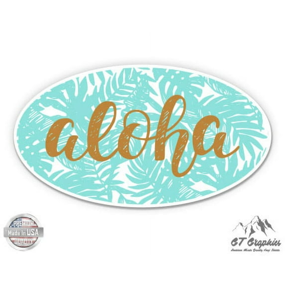 Aloha Tropical - 8" Vinyl Sticker - For Car Laptop I-Pad - Waterproof Decal