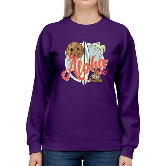Aloha Tropical Coconut Icon Trendy Graphic Women's Sweatshirt