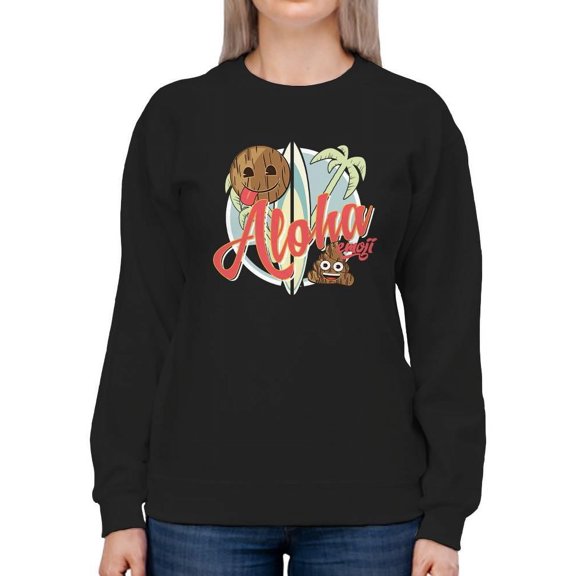 Aloha Tropical Coconut Icon Trendy Graphic Women's Sweatshirt