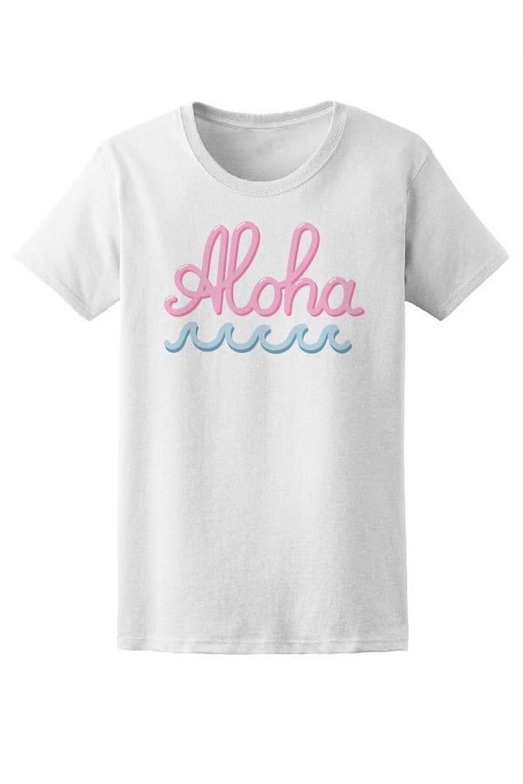 Aloha Tropical Hawaii Waves T-Shirt Women -Image by Shutterstock, Female Large
