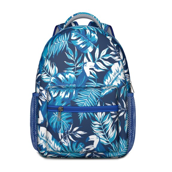 Aloha Tropical Plant Backpack - Waterproof & Breathable School Bag with Jungle Leaves Design for Students