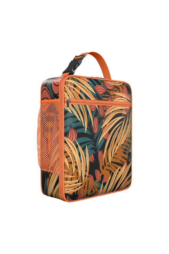 Aloha Tropical Plant Insulated Lunch Bag – Hawaiian Tropical Leaf Palm Leaf Hawaiian Floral Jungle Leaves Colorful Exotic Beach Vacation Palm Inspired Leafy Summer Vibrant Retro Botanical Tote