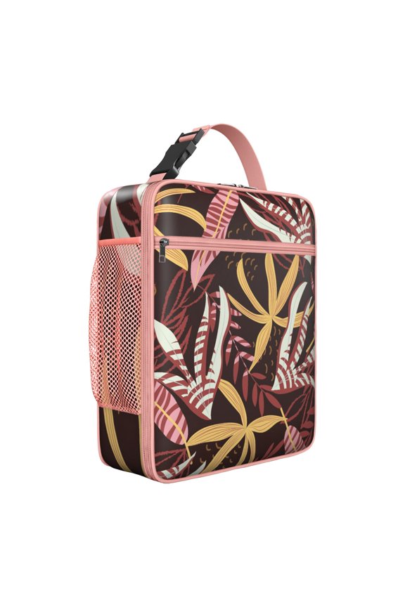 Aloha Tropical Plant Insulated Lunch Bag – Hawaiian Tropical Leaf Palm Leaf Hawaiian Floral Jungle Leaves Colorful Exotic Beach Vacation Palm Inspired Leafy Summer Vibrant Retro Botanical Tote