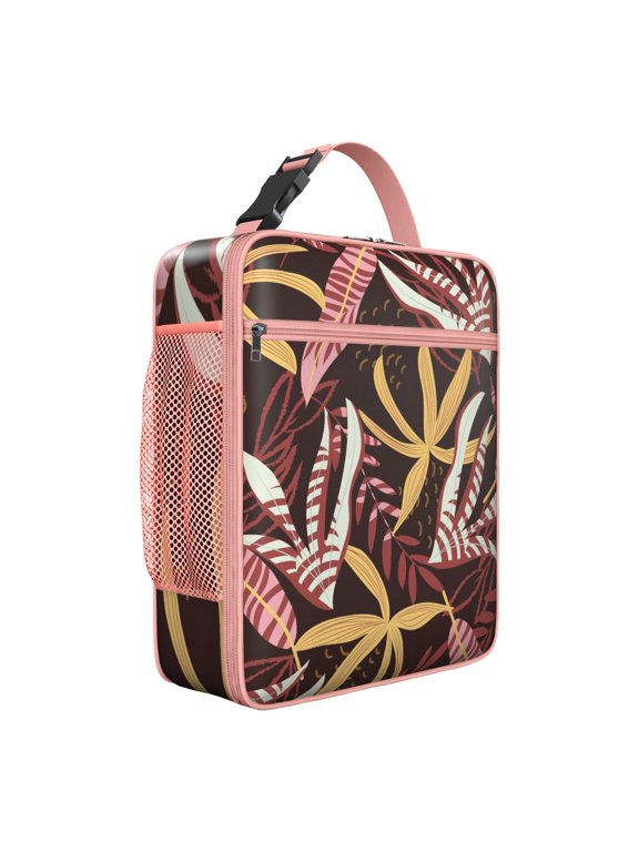 Plant Insulated Lunch Bag – Hawaiian Tropical Leaf Palm Leaf Hawaiian Floral Jungle Leaves Colorful Exotic Beach Vacation Palm Inspired Leafy Summer Vibrant Retro Botanical Tote