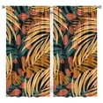 thumbnail image 1 of Aloha Tropical Plant Kitchen Curtains - 2 Piece Rod Pocket Design, Vibrant Jungle Leaves, 42x84 Inch, Minimalist Decor, 1 of 2