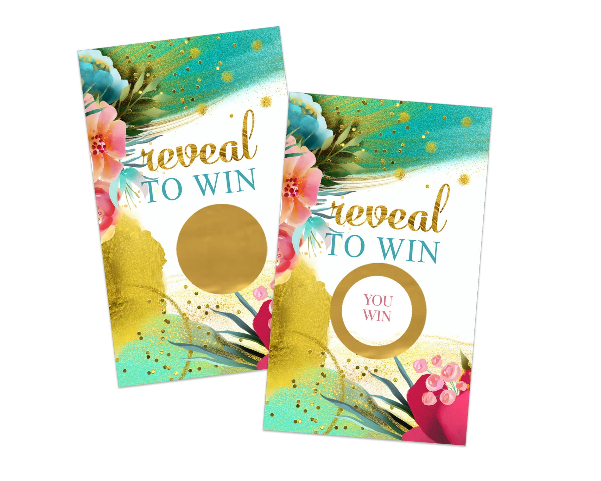 Aloha Tropical Scratch Off Game Cards - 30 Pack, Hawaiian Themed for Showers, Weddings, Graduations, Summer Events by Paper Clever Party