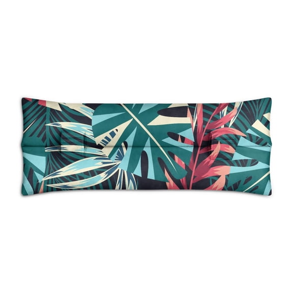 Aloha Tropical Seatbelt Pillow for Chemo Patients Colorful Botanical Leaf Print, Shock-Absorbing Post-Surgery Support