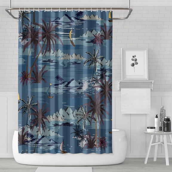 Aloha Tropical Shower Curtain 72x72 Inch Waterproof Bathroom Drapes - Fade-Resistant Safari Jungle Island Design with Metal Grommets