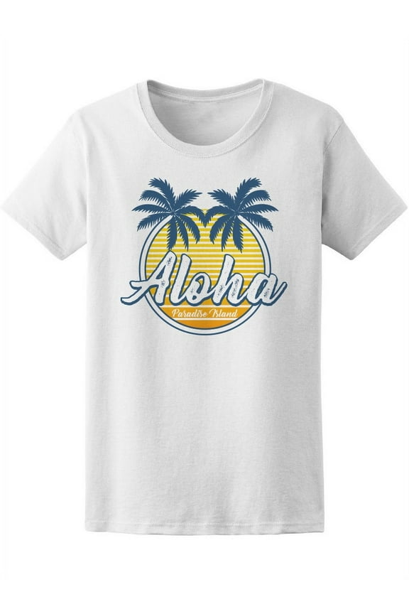 Aloha Tropical Summer Graphic T-Shirt Women -Image by Shutterstock, Female x-Large