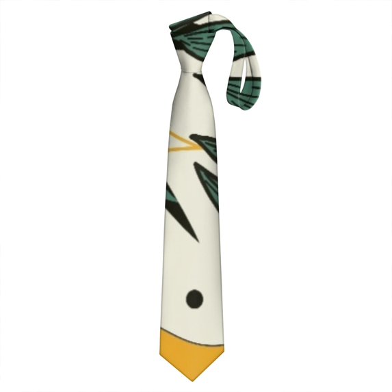 Aloha Tropical Tie - Hawaiian Floral & Palm Print Satin Necktie, Wrinkle-Free, 58.3" Length, Great for Beach Vacations & Weddings