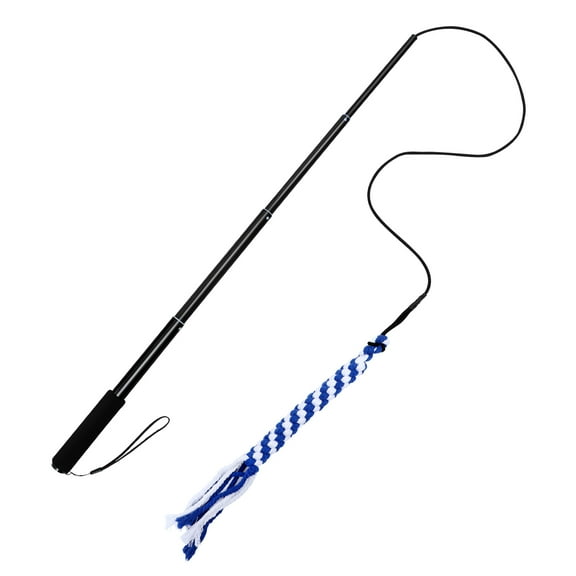 Raindrops Black Pet Teaser Pole for Dog Training, Mental Stimulation, and Interactive Playtime