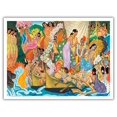 thumbnail image 1 of Aloha… Universal Word - Hawaiian Ceremony for a Voyage (Huakaʻi) - Vintage Ocean Liner Menu Cover by Eugene Savage c.1940s - Master Art Print (Unframed) 9in x 12in, 1 of 4