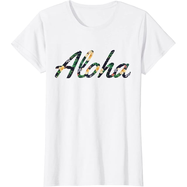 Aloha Vintage Tropical Floral Hawaiian Hawaii Souvenir Gift TShirt
