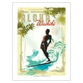 thumbnail image 1 of Aloha Waikiki - Hawaii Surfer On Wave - Vintage Travel Poster by Wade Koniakowsky - Bamboo Fine Art 290gsm Paper Print (Unframed) 24x32in, 1 of 4