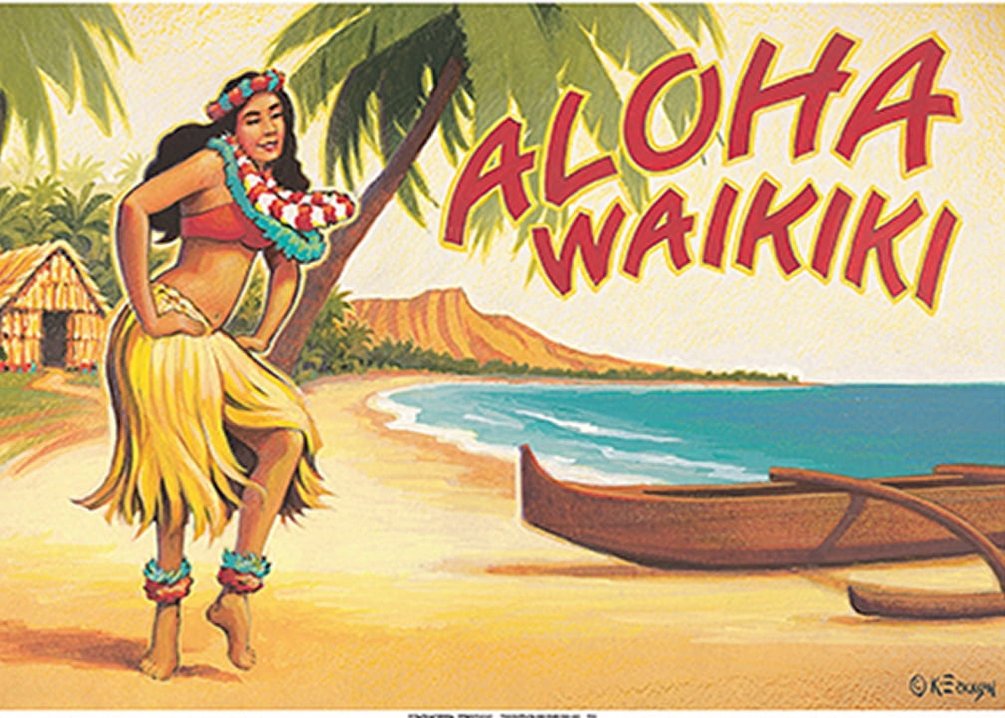 Pacifica Island Art Hawaiian Vintage Postcards For Mailing Pack Of 30 - Hawaii - Isle Of Paradise By Kerne Erickson