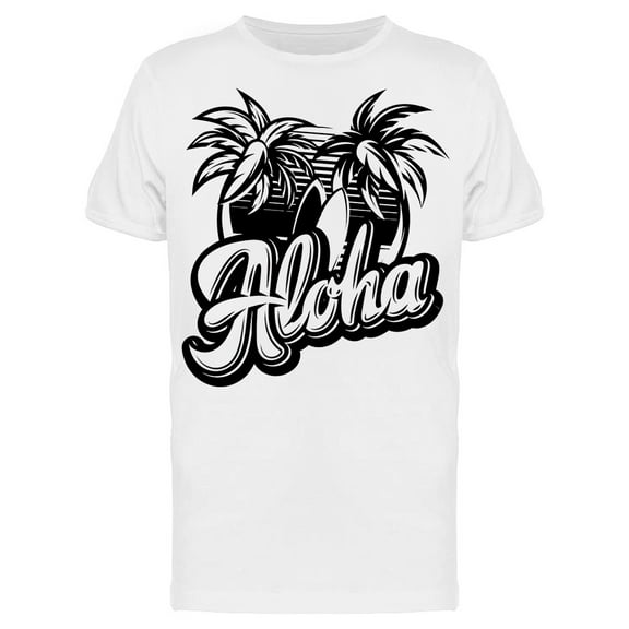 Aloha With A Palm Tree T-Shirt Men -Image by Shutterstock, Male Medium