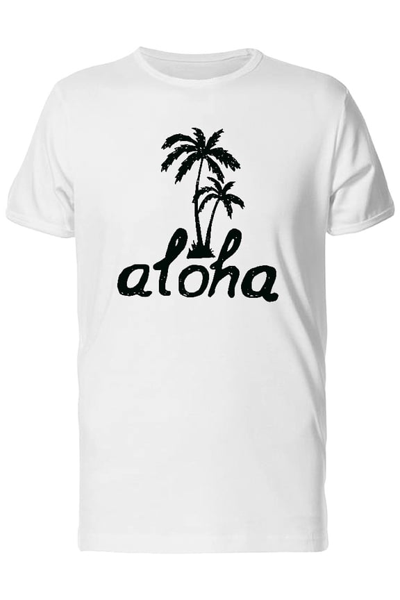 Aloha With Black Palm Trees T-Shirt Men -Image by Shutterstock, Male Large
