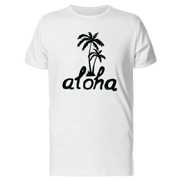 Aloha With Black Palm Trees T-Shirt Men -Image by Shutterstock, Male x-Large