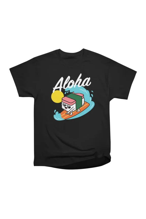 Aloha white text T-Shirt Tee Gift For Him Merch For Her Apparel For Friend
