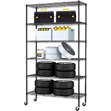 Commercial Wire Shelving Unit With Wheels Steel 6 Tier Heavy Duty Layer Rack Sto