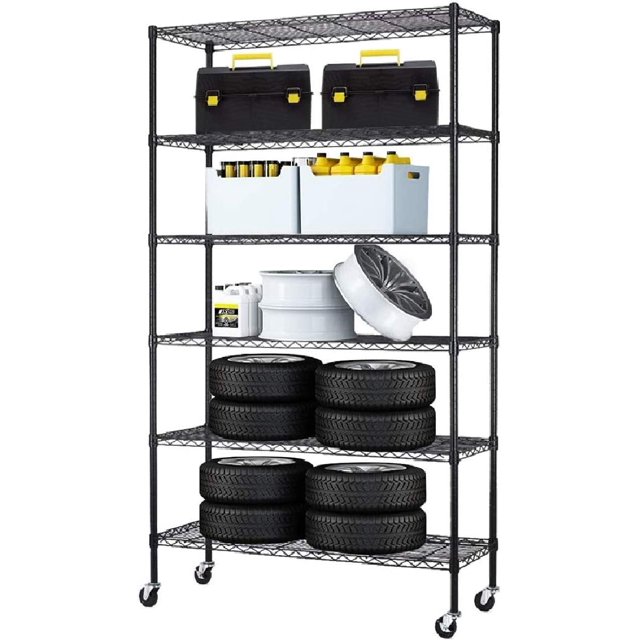 Alohappy 6 Tier Storage Shelves, Metal Shelf Wire Shelving Unit with