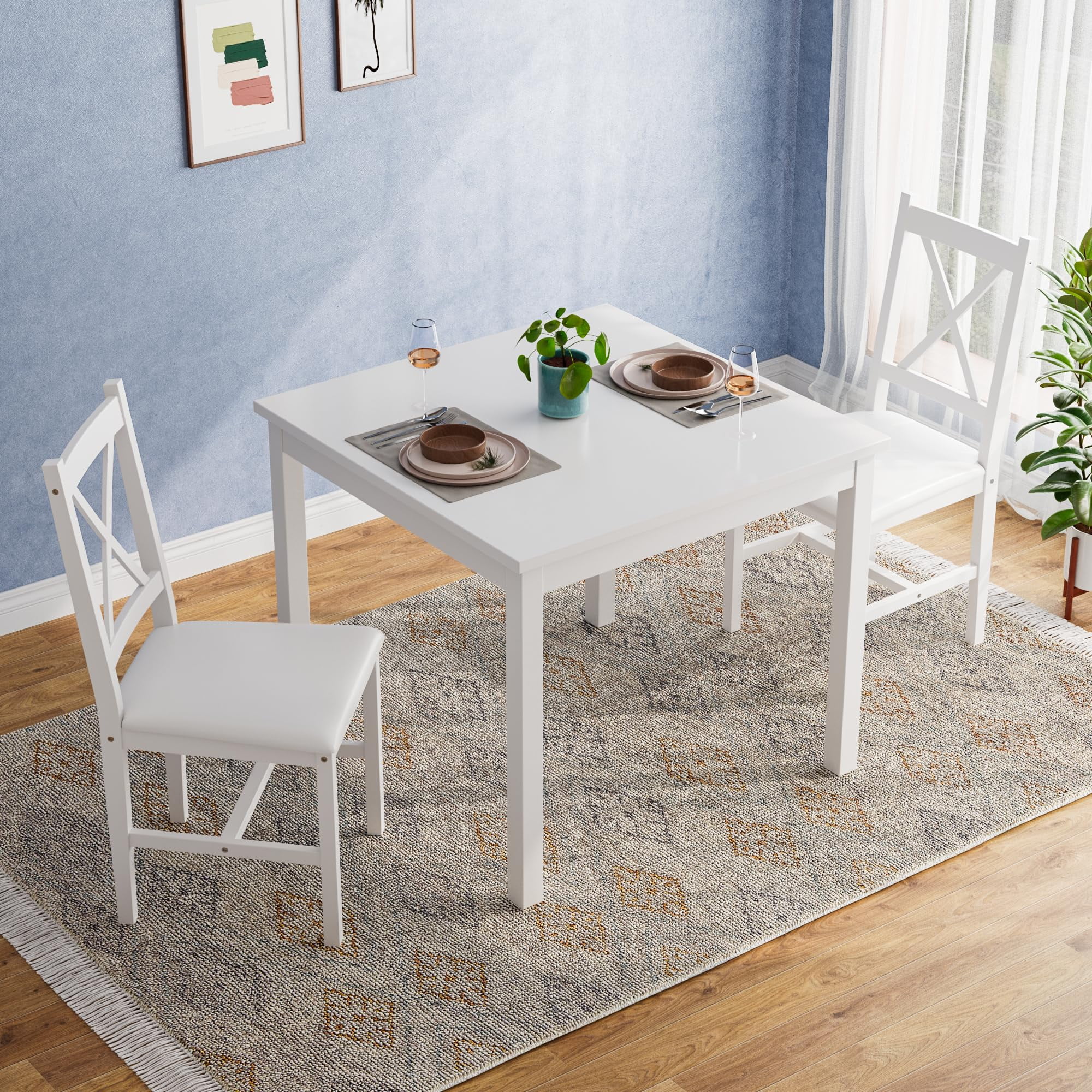 Small white table 2024 with 2 chairs