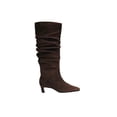 Alohas Knee-High Suede Boots With Slender Stiletto Heel Brown (Women's ...