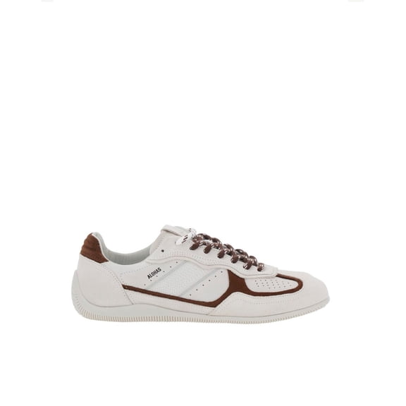Alohas Low-Top Suede Sneakers With Rounded Toe And Logo Detail White (Women's)
