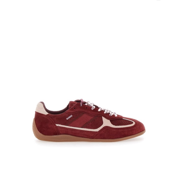 Alohas Suede Sneakers With Rounded Toe And Lace-Up Closure Red (Women's)
