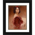 thumbnail image 1 of Alois Hans Schram 15x18 Black Ornate Wood Framed Double Matted Museum Art Print Titled - Zigeeerin Mit Tambourin, 1 of 5